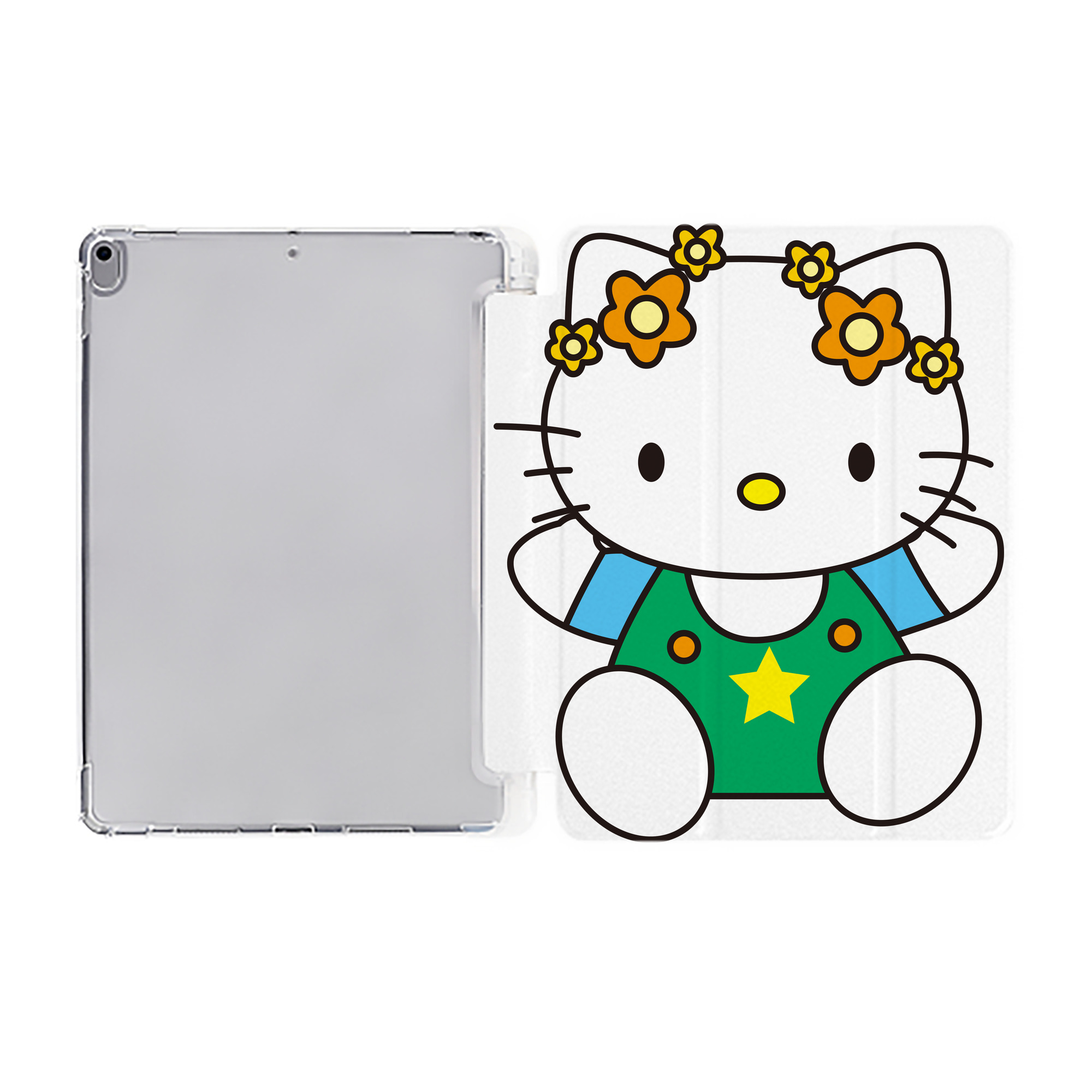 （画像用） Hello Kitty ハローキティ IPad ケース ペン収納付き 三つ折りスタンド PUレザー×シリコン 対応機種9.5/10.5/10.9インチ